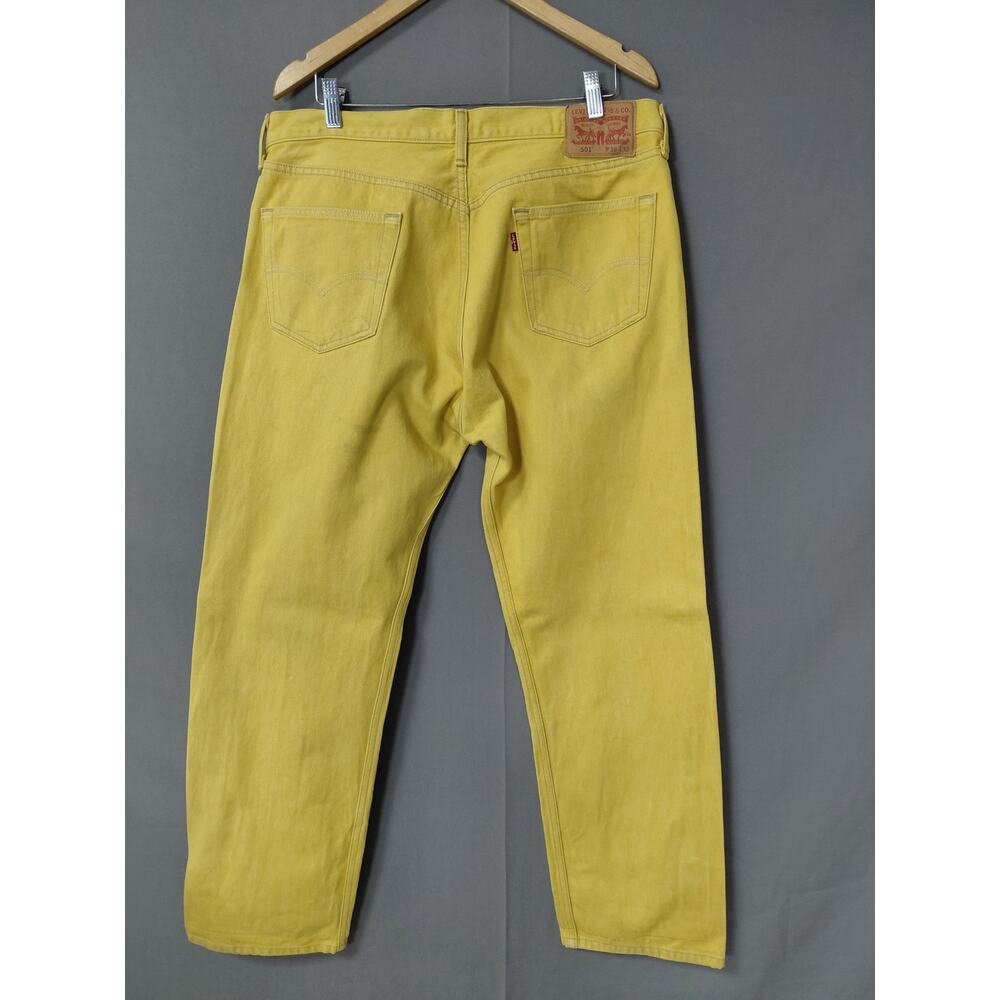 Levi's 501 Yellow Straight Leg Classic Fit Jeans Men Size W38 L32 - Picture 4 of 16